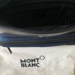 Mont Blanc cross body bag color blue and black excellent condition.